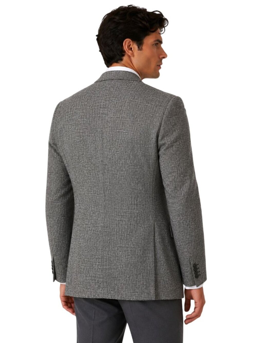Gianelli Mens 42L Dress Sports Tweed Jacket 100% Pure Silk Grey - Picture 2 of 11